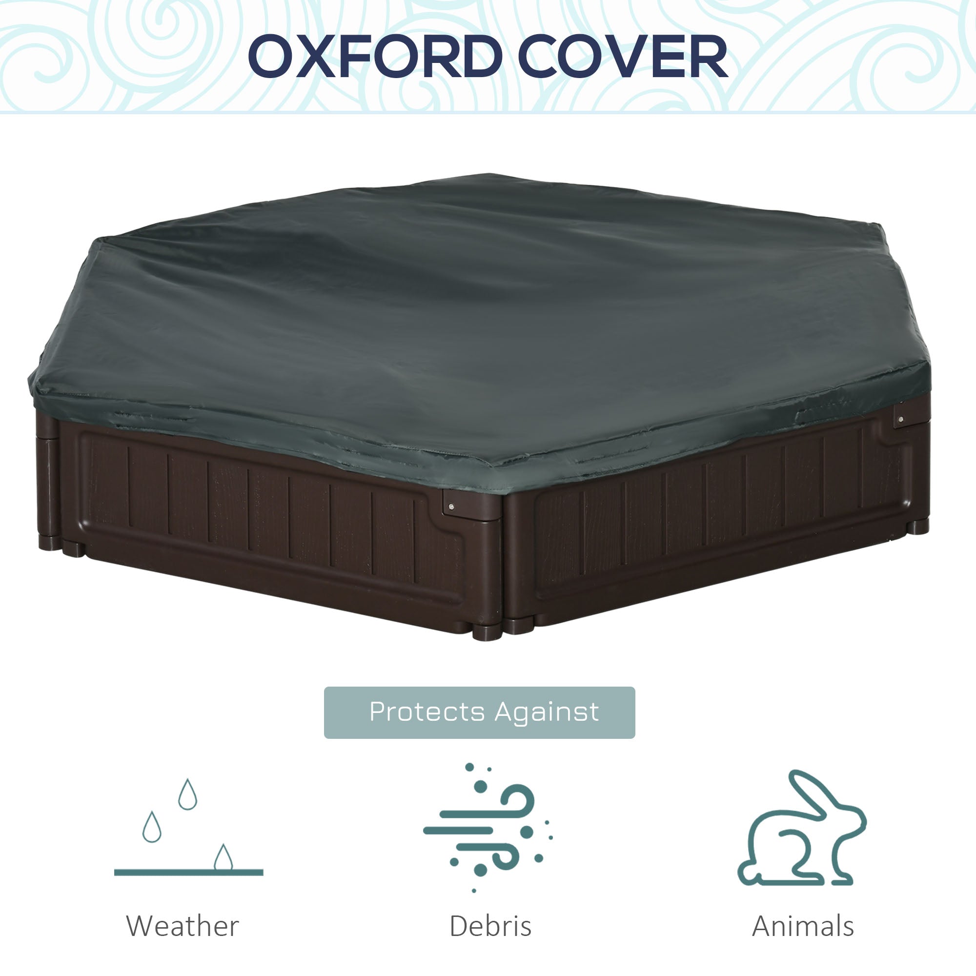 Outsunny Sandbox for Kids with Cover DIY Sandpit Outdoor Play 3 Seats Bottom Liner Backyard