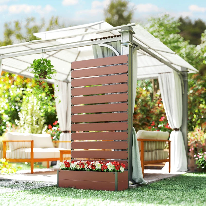 Trellis Planter for Climbing Plants, Raised Garden Bed with Trellis, Planter Box for Outdoor Garden, Light Brown