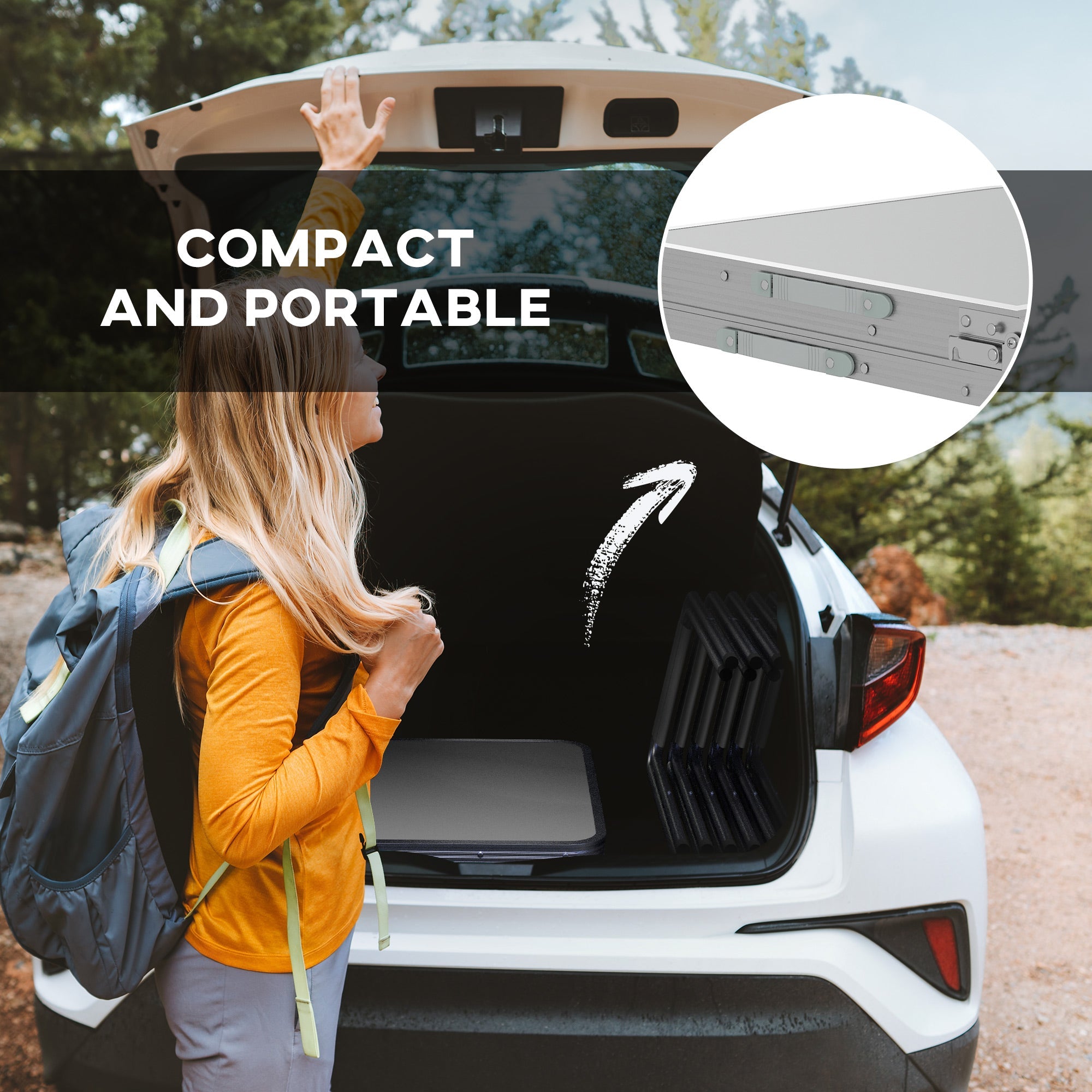 Outsunny 6-Person Folding Picnic Table Set: Portable Camping Table and Chairs with Aluminum Frame, Ideal for Outdoor - Grey