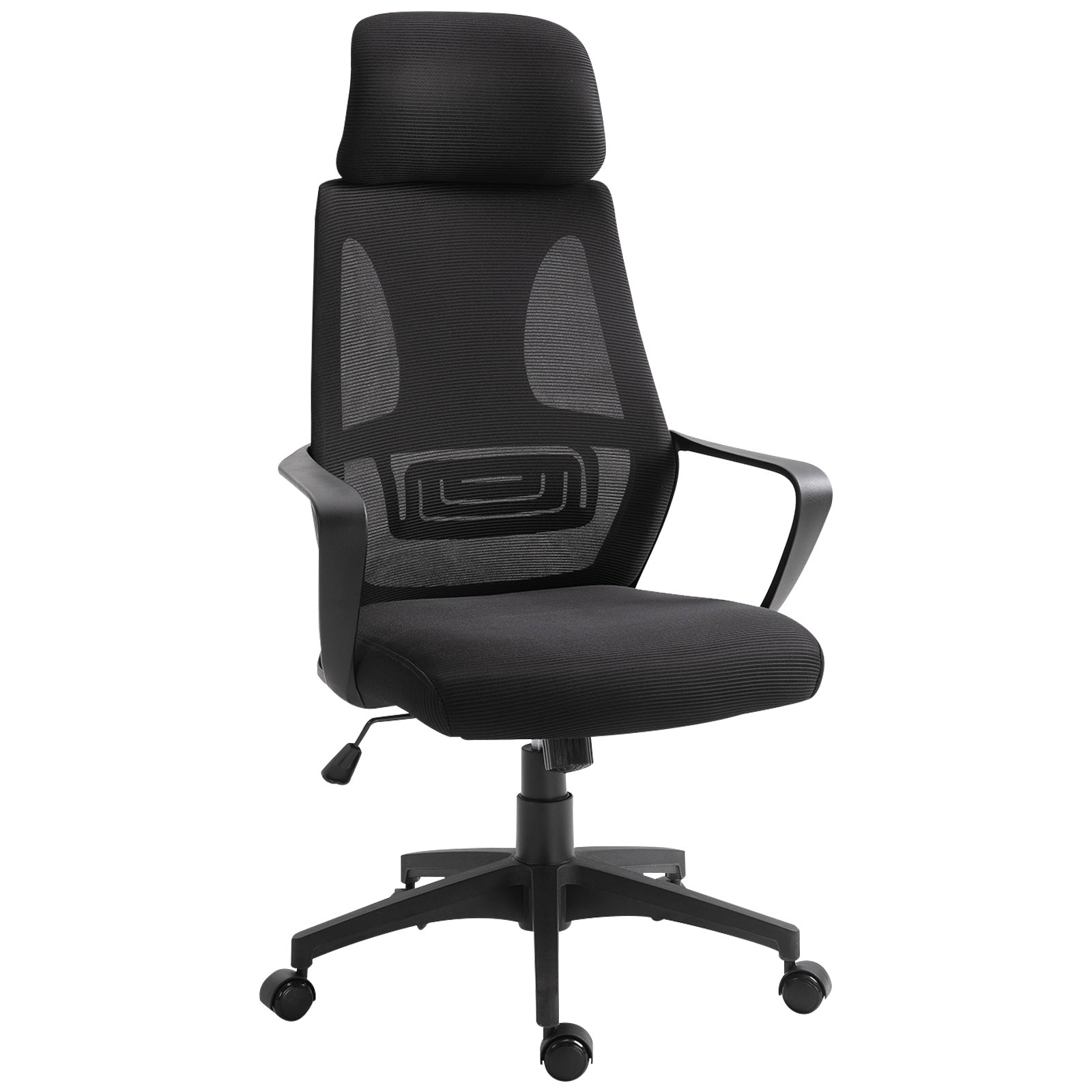 Vinsetto Breathable Mesh Office Chair: 2D Adjustable Headrest, Arm, High Back Desk Chair, Black