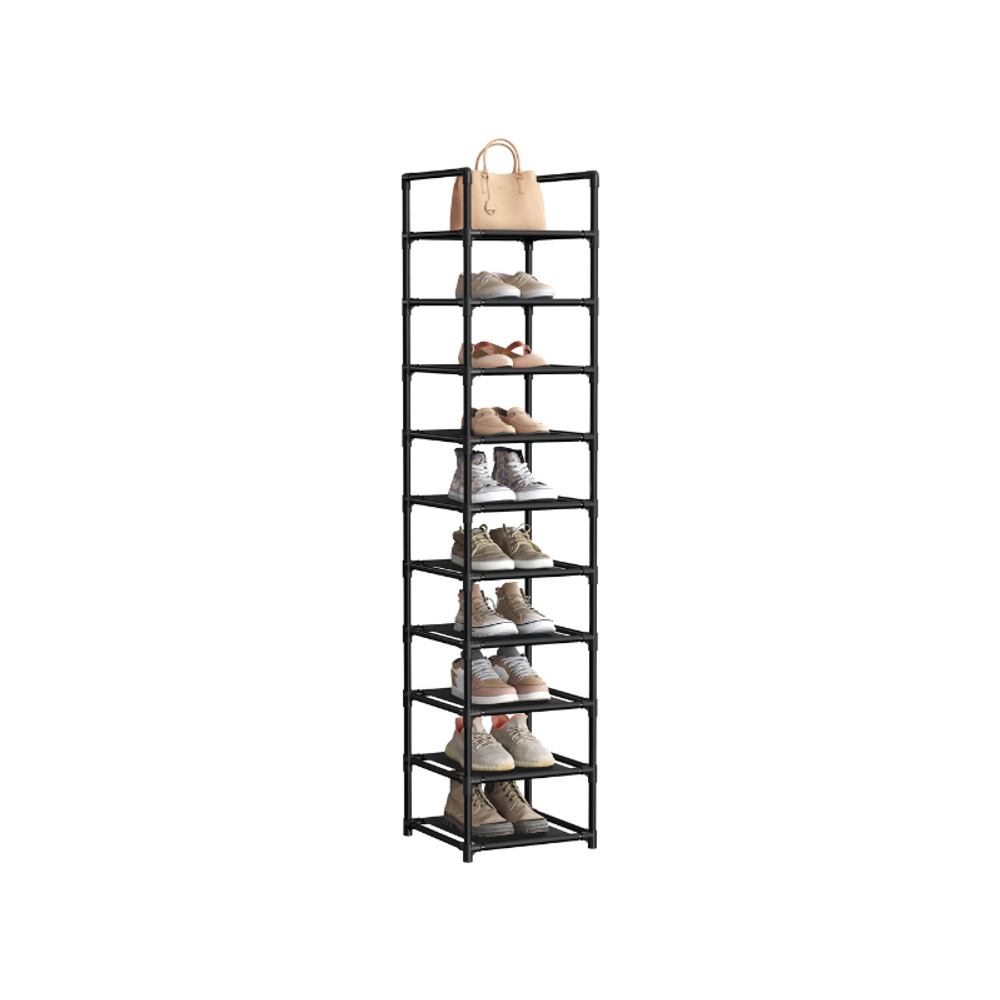SONGMICS 10-Tier Shoe Shelf with Metal Frame