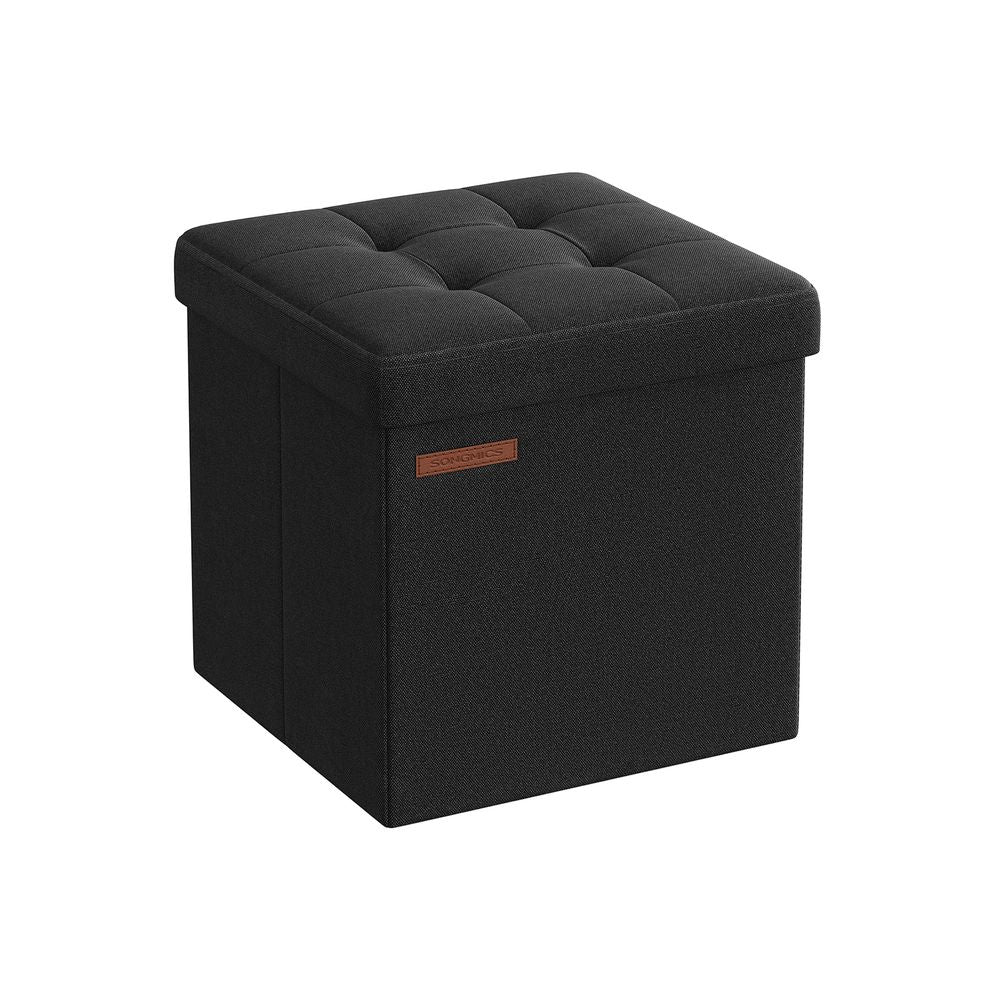 SONGMICS 11.8 Inches Small Folding Storage Ottoman Cube