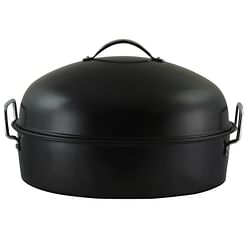 Gibson Home Kenmar High Dome Oval Roaster Set in Black - Free Shipping
