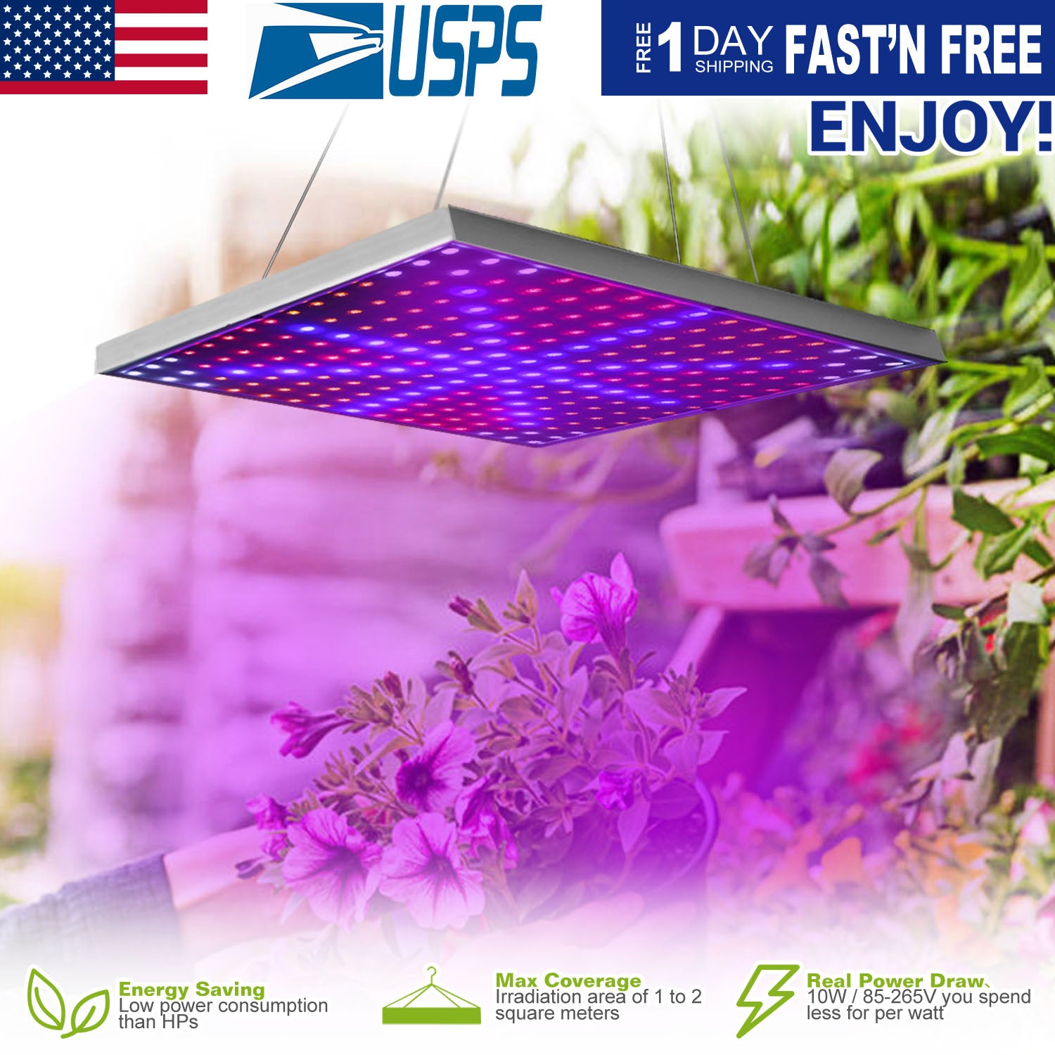 LED Grow Light Full Spectrum Hanging 225 LEDs Plant Grow Lamp Indoor Grow Light for Greenhouse Succulents Seedlings Plants Veg and Flower?15W LEDs?