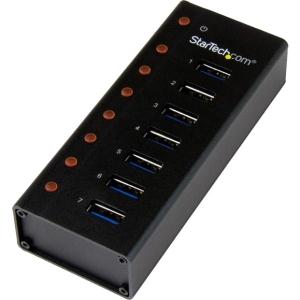 7 Port USB 3.0 Hub - 5Gbps - Desktop or Wall-mountable Metal Enclosure