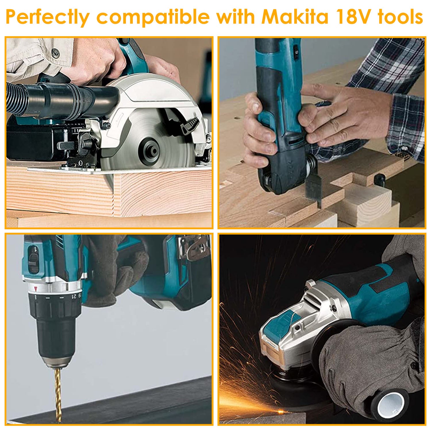 2Packs 18V Li-ion Power Tool Battery Replacement Fit for Makita 194205-3 194309-1 BL1830 BL1815 LXT400