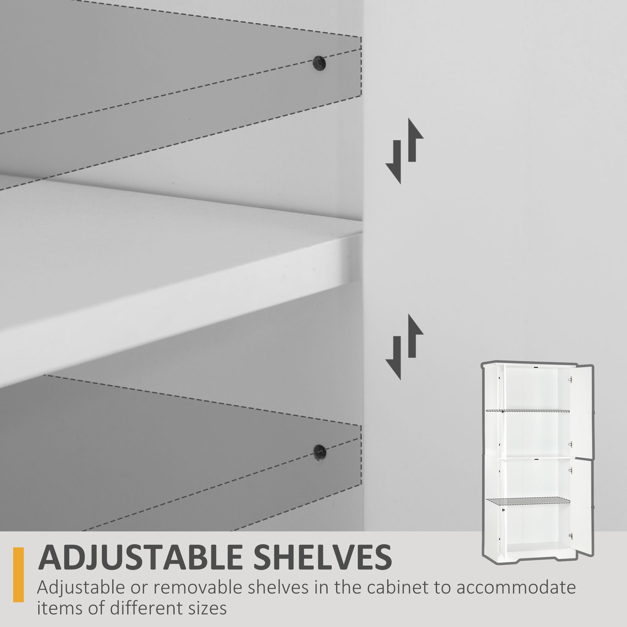 HOMCOM Freestanding Kitchen Storage Cabinet: Pantry Cabinet with Doors and Shelves for Dining Room