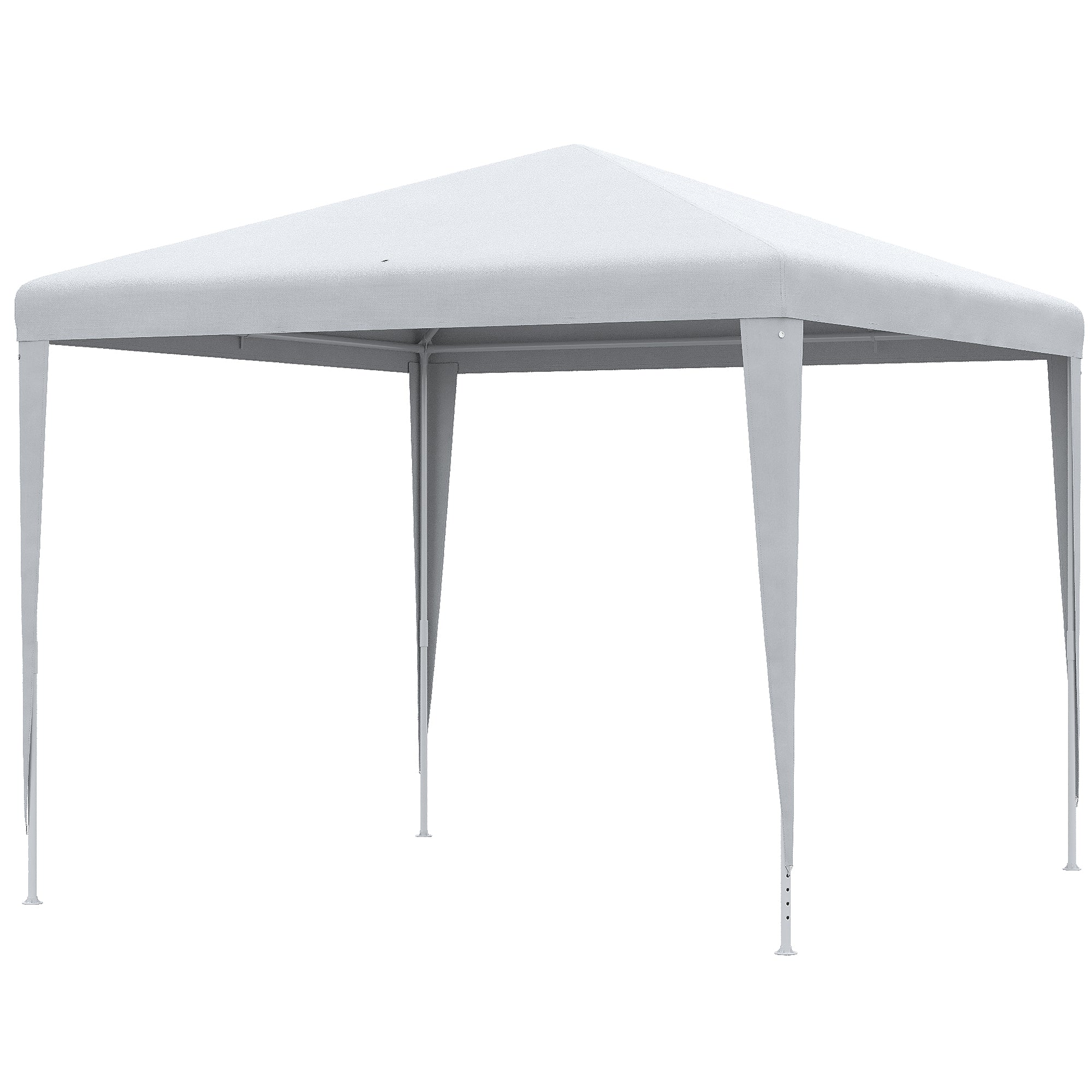 Outsunny 9' x 9' Portable Canopy Party Tent Gazebo Outdoor Sunshade for Weddings Parties with Dressed Legs, White