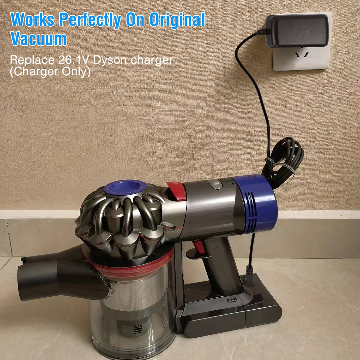 Battery Charger Compatible with Dyson Cordless Vacuum V6 V7 V8 DC58 DC59 DC61 DC62 SV03 SV04 SV05 SV06 Absolute Animal Fluffy Motorhead Vacuum Power S