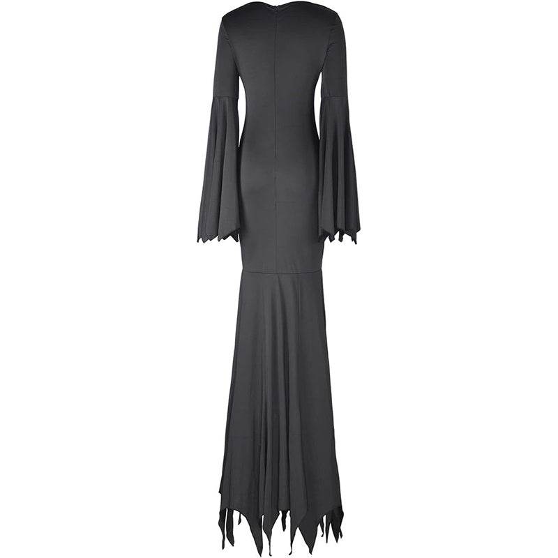Black Costume Womens Gothic Witch Bat Sleeve Dress Halloween Cosplay Costumes Vintage Carnival Party Outfit