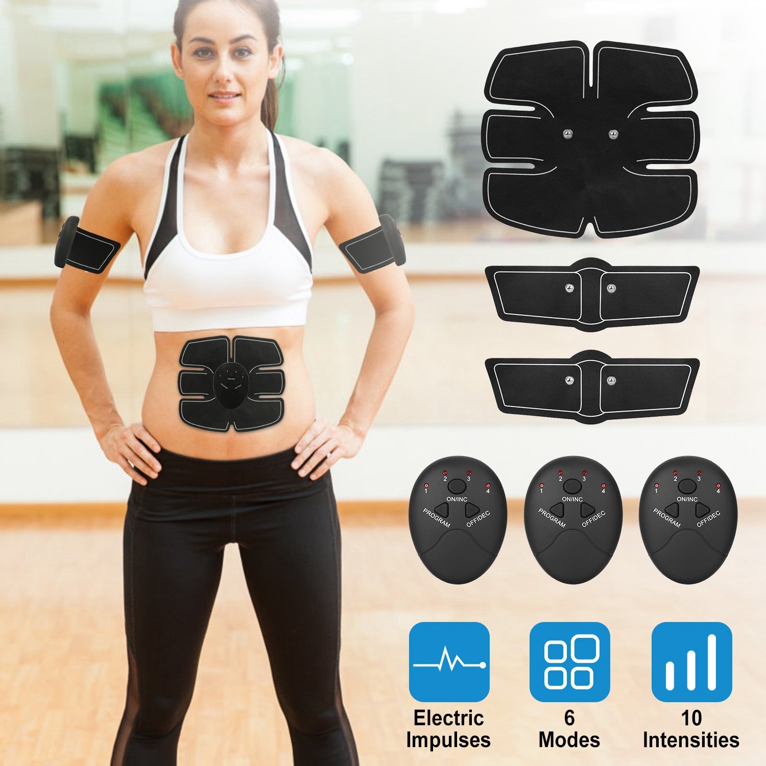 Smart Abs Stimulator Abdominal Muscle Toning Belt Trainer EMS Training Arm Fitness Gear