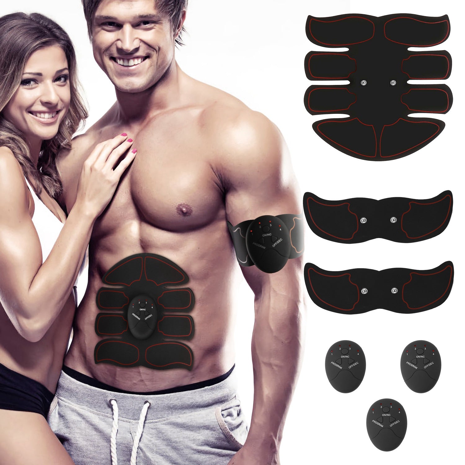ABS Stimulator Muscle Toner EMS Abdominal Toning Belts Body Fitness Trainer w/ 6Modes