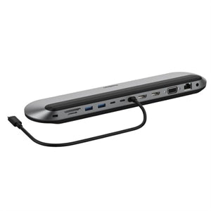 Belkin 11-in-1 Universal USB-C Docking Station - USB 3.2 - 10 Gbps - 100W - 2xHDMI, 1xVGA, 2xUSB-A, 1xUSB-C - Grey