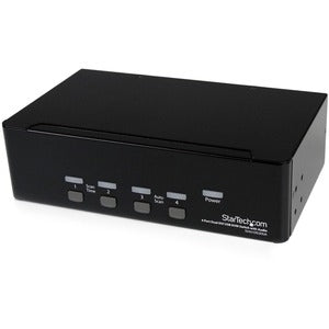 4 Port Dual DVI USB KVM Switch w/ Audio & USB Hub