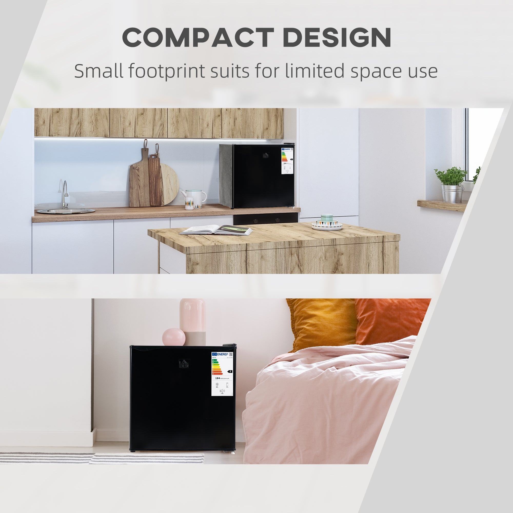 HOMCOM 1.1 Cu.Ft Mini Upright Freezer Compact Removable Shelf Adjustable Temperature Reversible Door Black