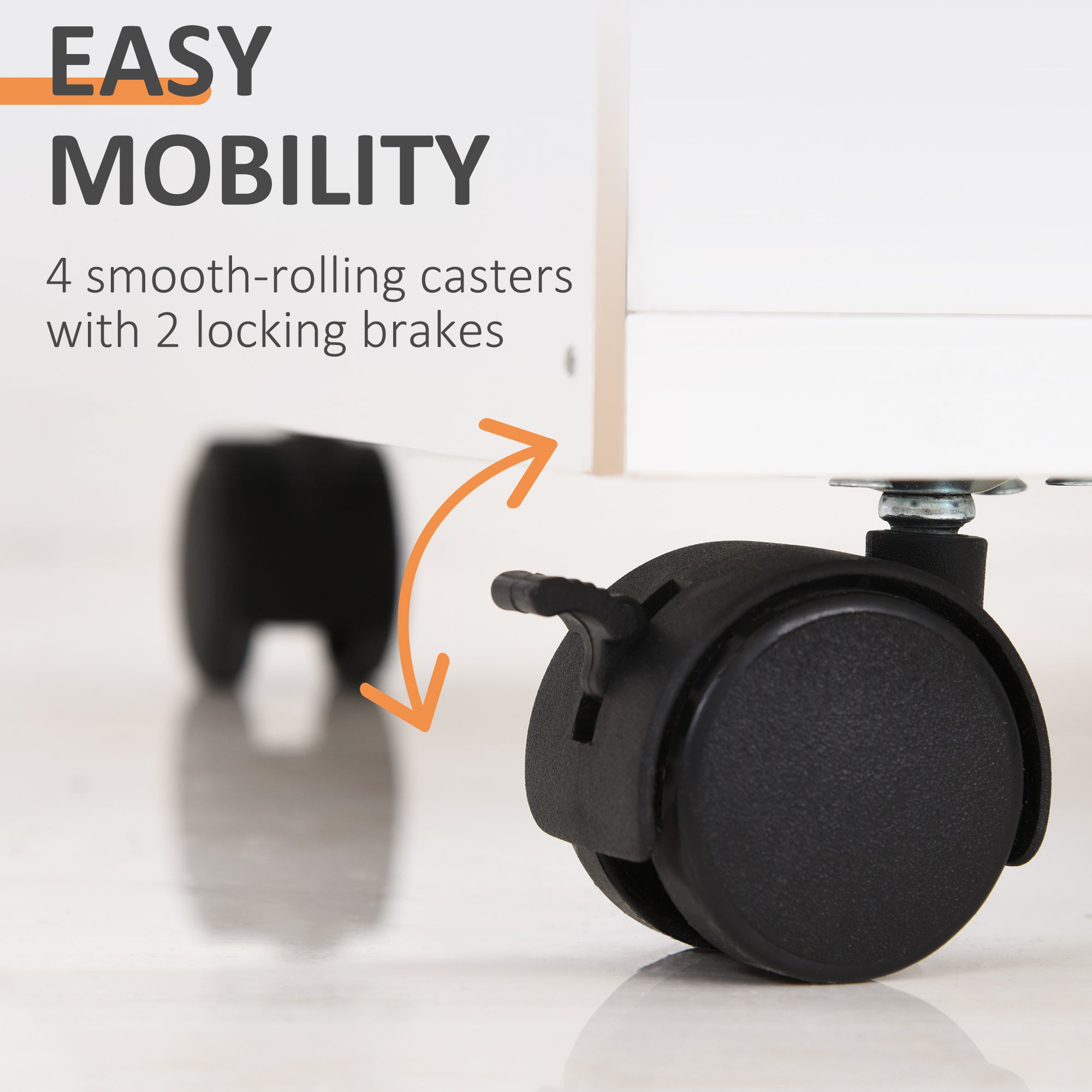 HOMCOM Lockable Filing Cabinet: 24" Vertical Mobile Cabinet for Secure Office Storage, White