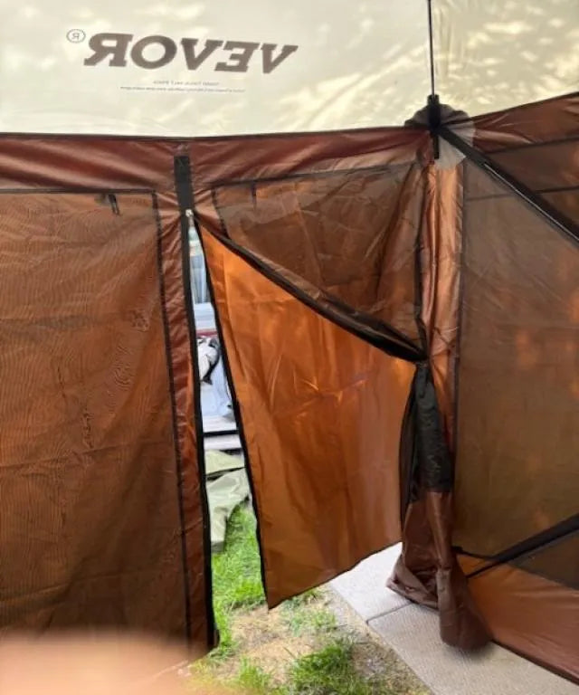 VEVOR Gazebo Screen Tent, 10 x 10 ft, 6 Sided Pop-up Camping Canopy Shelter Tent with Mesh Windows, Portable Carry Bag, Ground Stakes, Large Shade Tents for Outdoor Camping, Lawn and Backyard