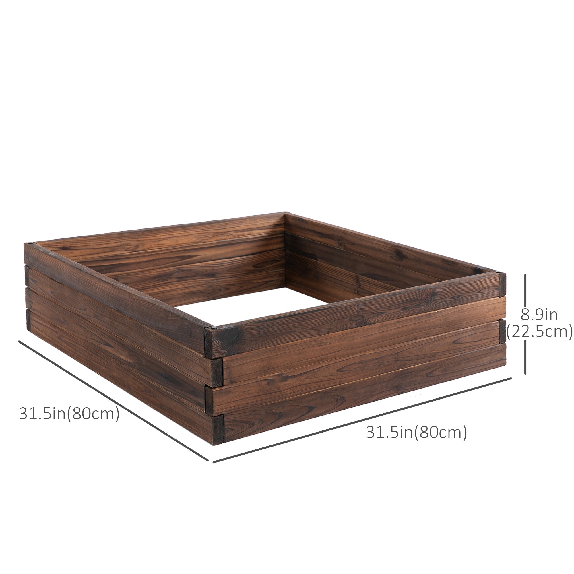 Outsunny Wooden Raised Garden Planter Box: Outdoor Patio Grow Containers for Plants, Flowers & Veggies