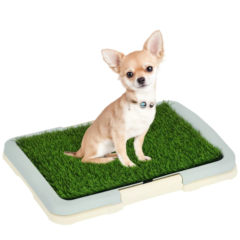Puppy Training Pad, Indoor Portable Puppy Pad, with Artificial Grass, Grid, Panel, Tray, 18.3" x 13.4"