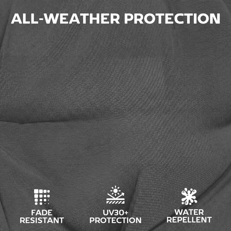 Patio Chair Cushions Set of 4, Waterproof Non-Slip Lounge Chair Cushions, 44"x21", Dark Grey