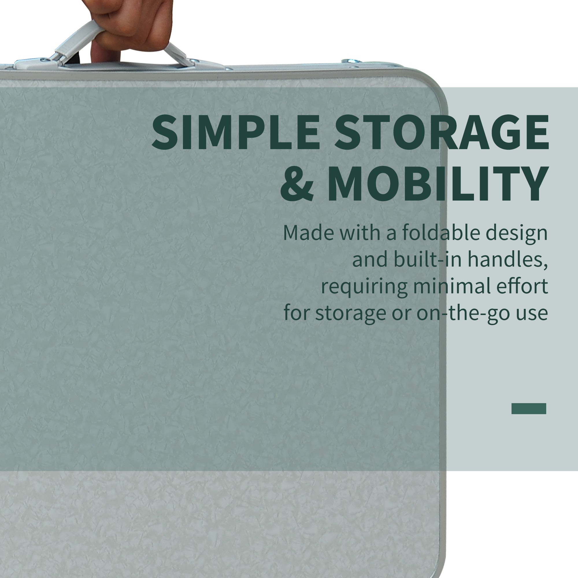 Outsunny Portable Folding Picnic Table Adjustable Patio Camping Dining Aluminum Silver