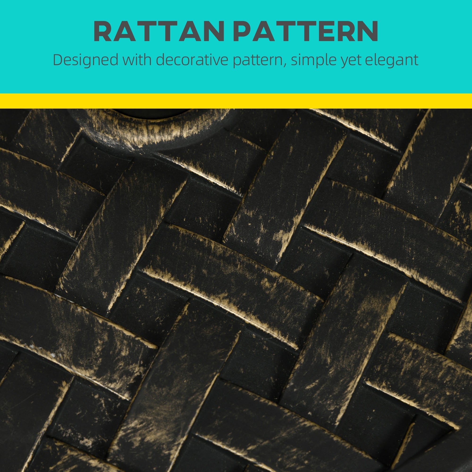 Outsunny 40lbs. Concrete Umbrella Base with Rattan Effect, Heavy Duty Parasol Stand for Outdoor Patio Umbrella, Bronze