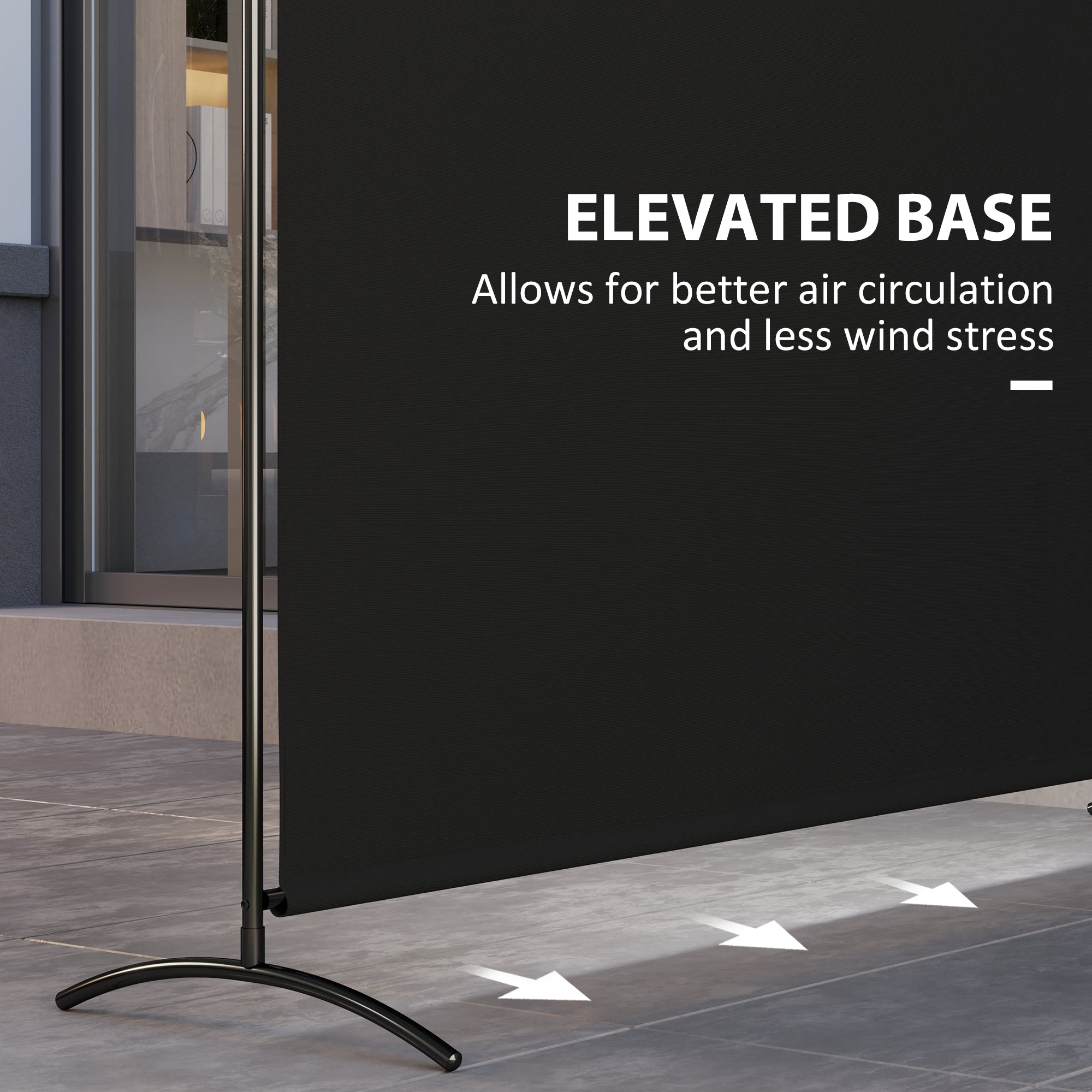 Outsunny Single Panel Room Divider, UV30+ Privacy Screen, Indoor Outdoor Privacy Panel with Stable Base, Black