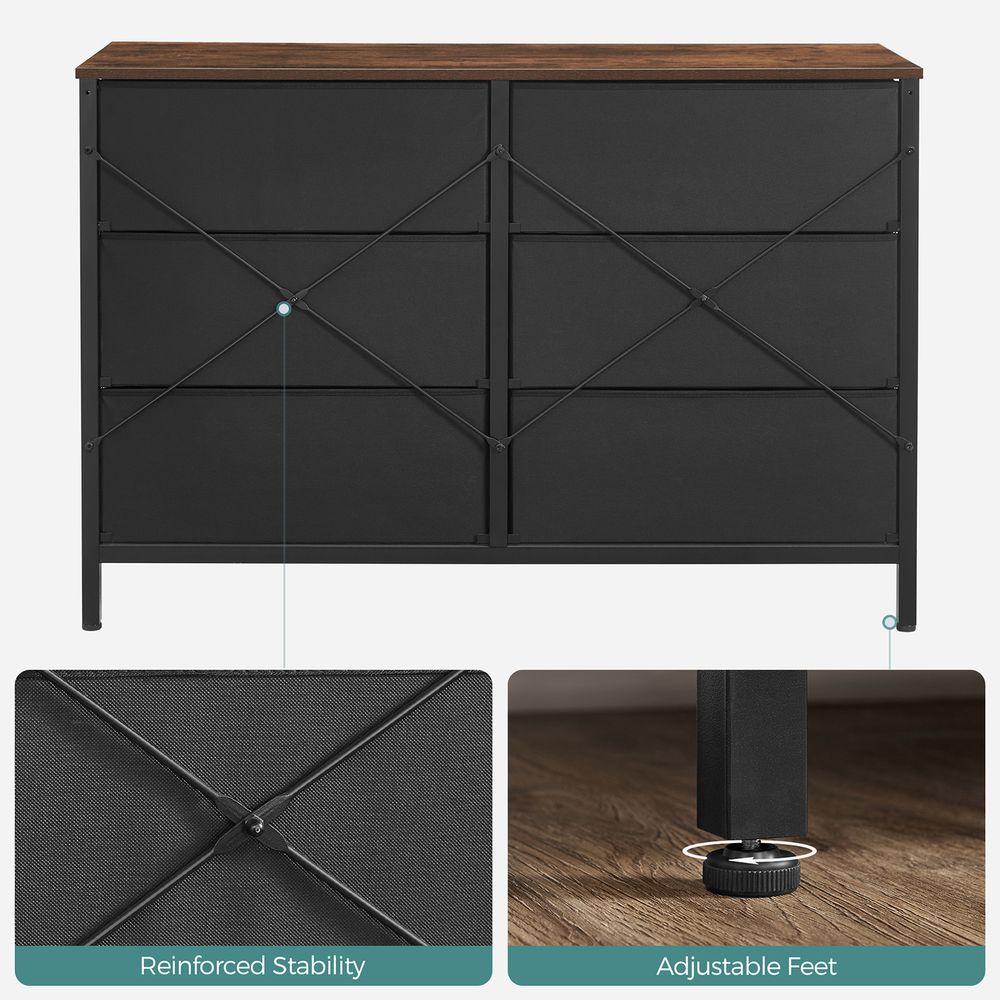SONGMICS Wide Storage Dresser with 6 Drawers