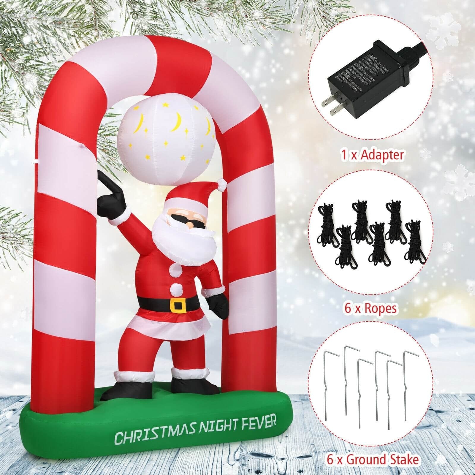 7.5 Feet Inflatable Christmas Lighted Santa ClausÂ