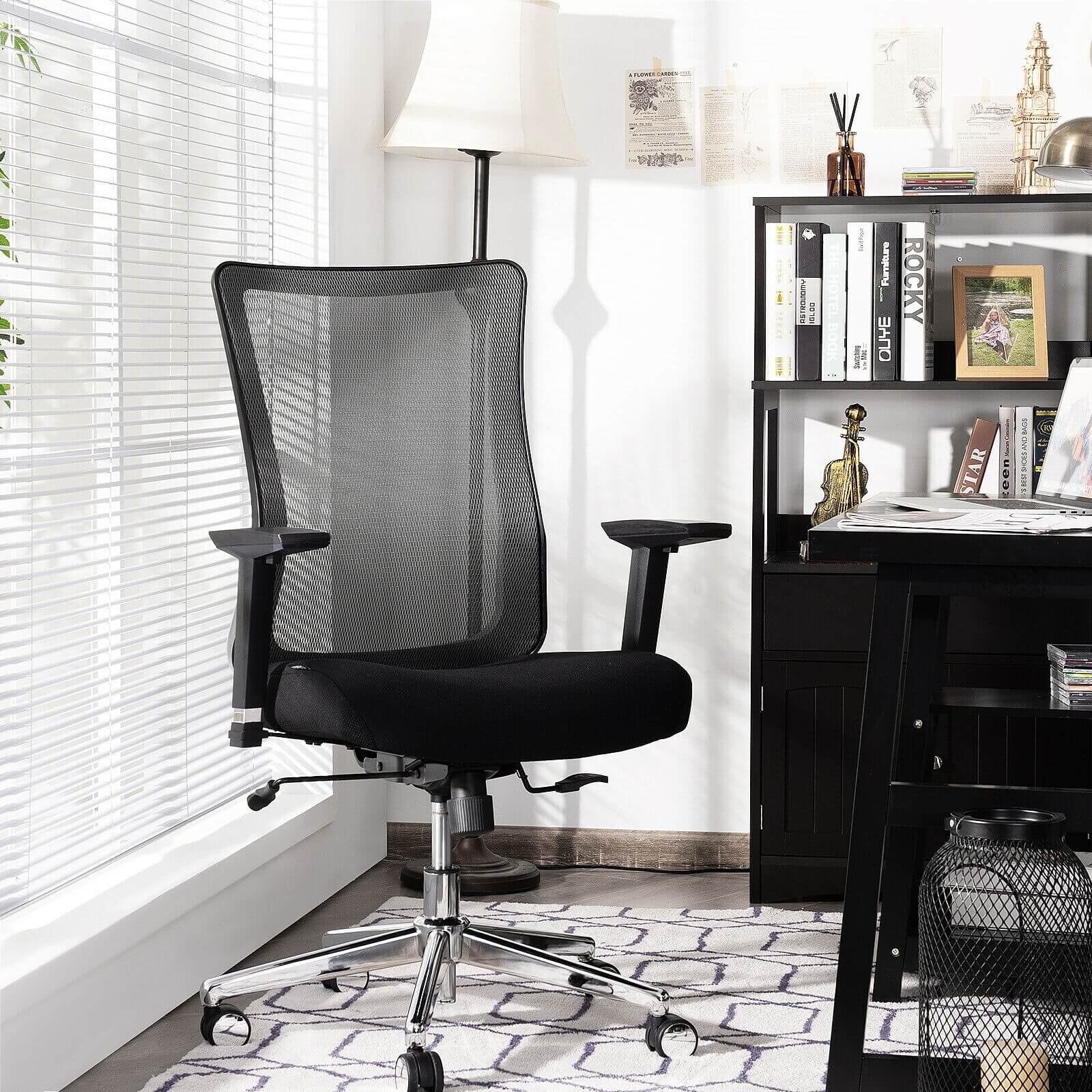 Ergonomic Mesh Office Chair Sliding Seat Height Adjustable with ArmrestÂ