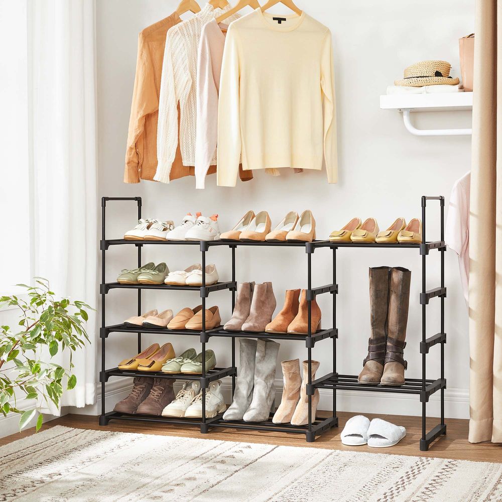 SONGMICS Set of 2 Metal Shoe Storage Organizer with 5 Shelves