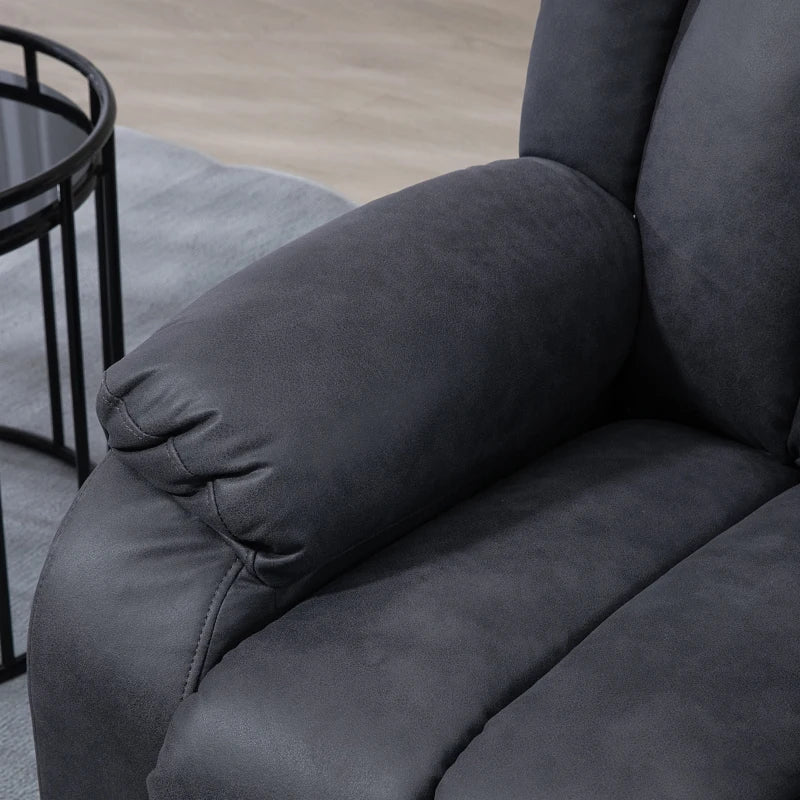 HOMCOM Lift Chair for Seniors, Microfibre Upholstered Electric Recliner Chair with Remote, Quick Assembly, Charcoal Grey