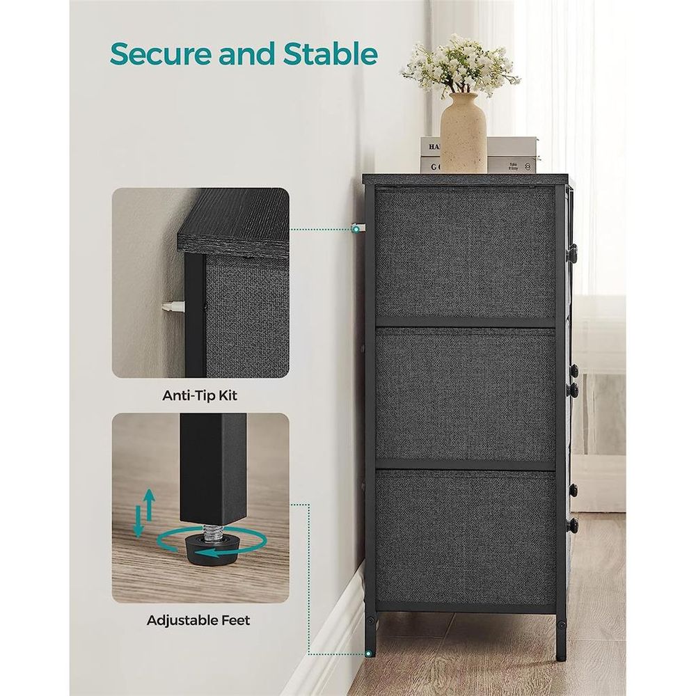 SONGMICS Closet Fabric Dresser with Metal Frame