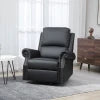 HOMCOM Manual Recliner Chair 360° Swivel Rocking Armchair Sofa with PU Leather Padded Cushion and Backrest for Living Room Black