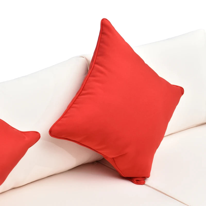 Outsunny 6 Pieces Outdoor PE Rattan Wicker Patio Furniture Sofa Set with Thick Cushions, Deluxe Garden Sectional Couch with Glass Top Table, Dark Coffee and Cream White