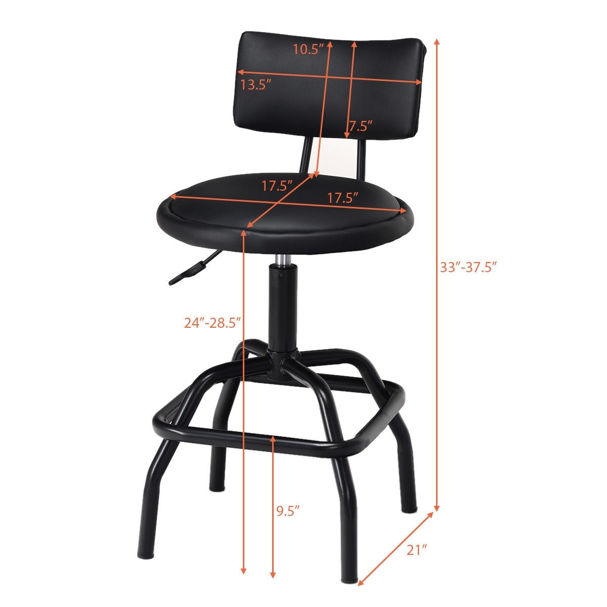 Adjustable Swivel Vintage PU Leather Bar StoolÂ