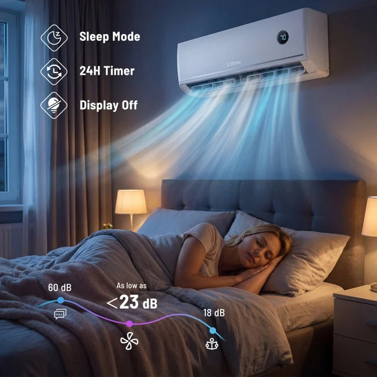 18000 BTU 18.1 SEER2 208/230V Mini Split Air Conditioner Works with Alexa