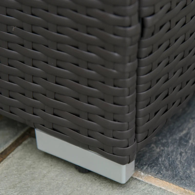 Outsunny 6 Pieces Wicker Patio Furniture Set with Thick Cushions, Deluxe Outdoor All-Weather Resistant PE Rattan Sectional Conversation Sofa Set with Glass Top Table, Beige