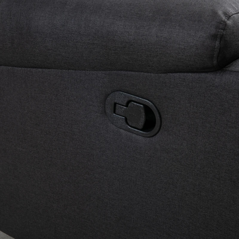 HOMCOM Loveseat Recliner Sofa, 2 Seater Reclining Chair with Footrest and Split Backrest, Dark Grey