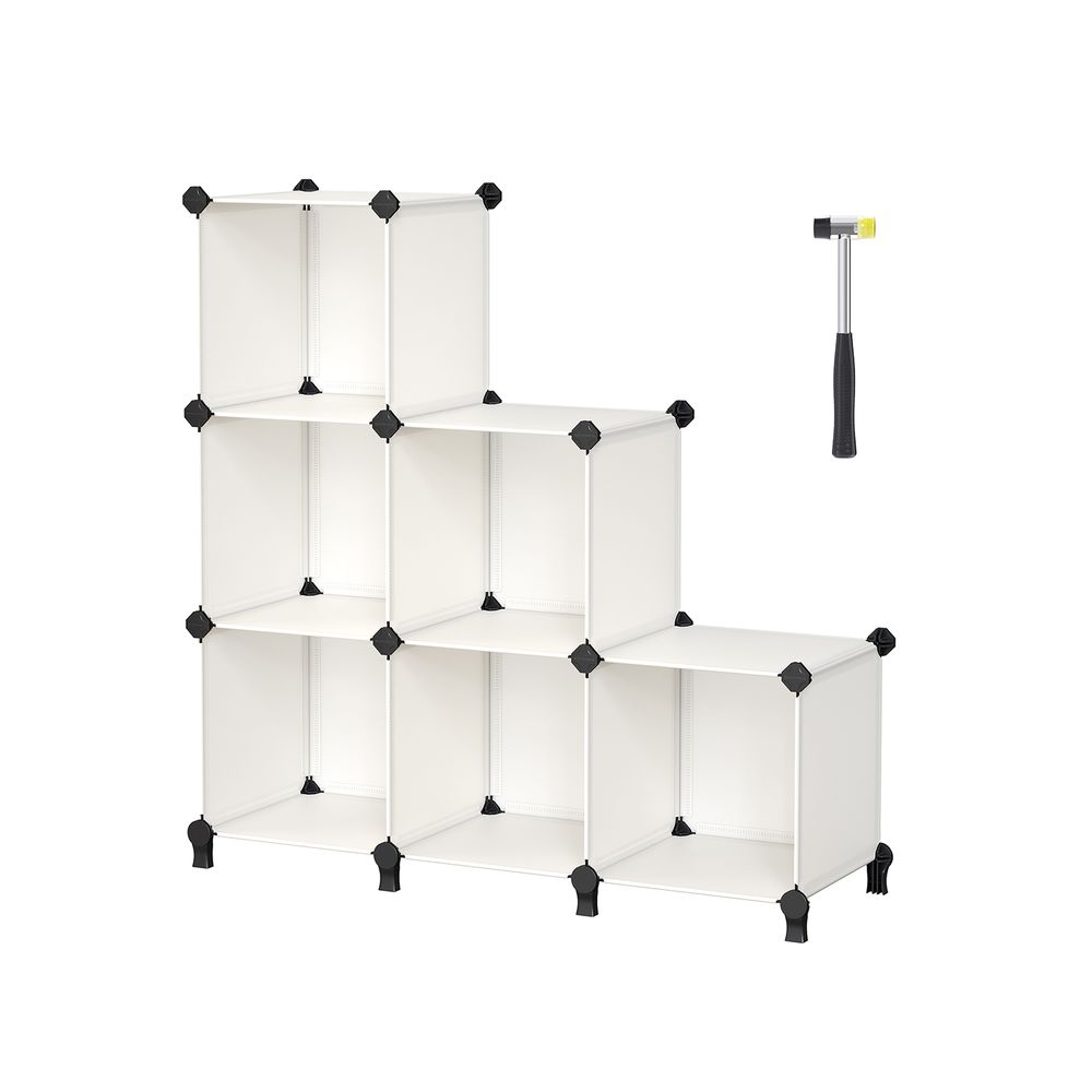 SONGMICS 6 Cube Storage Organizer with Feet and Rubber Mallet
