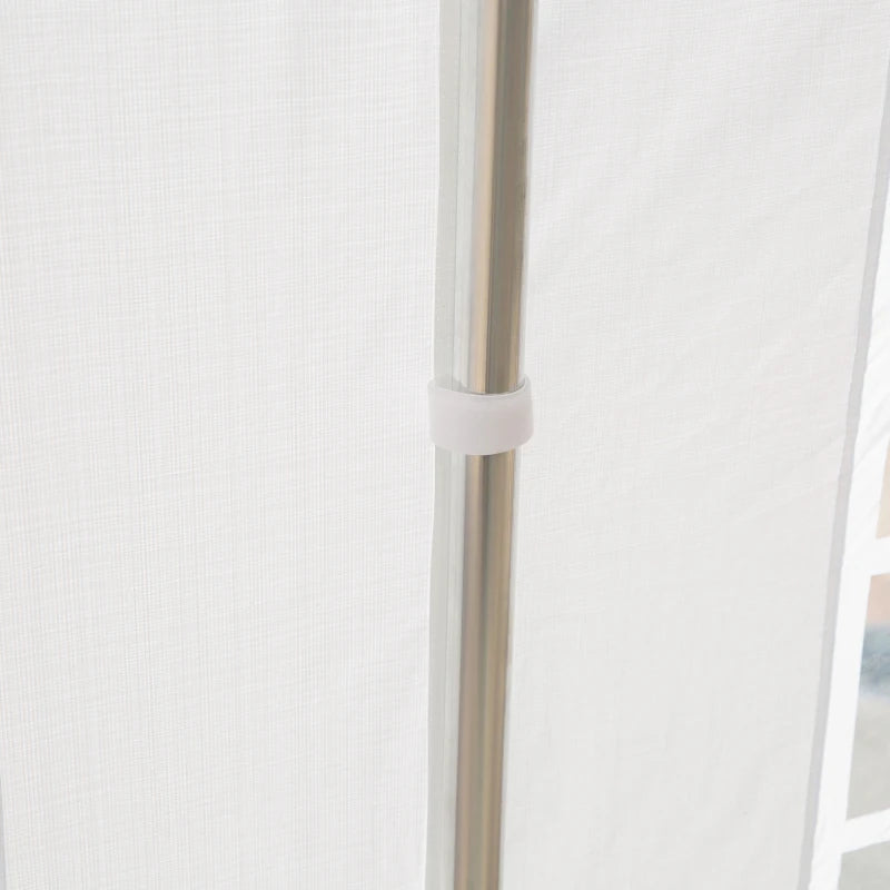 Outsunny 32'x16' Large Patio Gazebo, Steel Party Event Wedding Tent Canopy Carport Garage W/ 4 Removable Sidewalls for Outdoor Parking, White