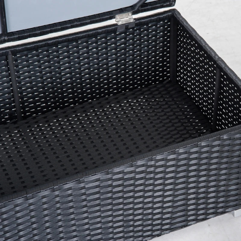 Outsunny 6 Pieces Patio Furniture Set with Cushion, Outdoor PE Rattan Wicker Sectional Conversation Furniture Sofa with Storage Table and Coffee Table, Beige