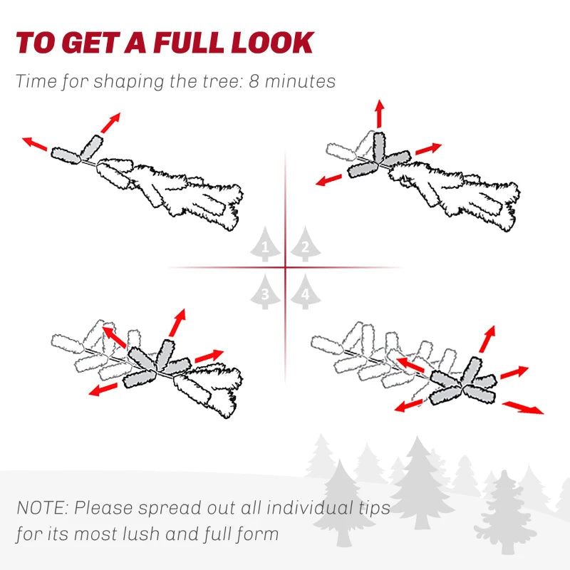 HOMCOM 5FT Prelit Pencil Christmas Tree with Warm White LED Lights, Slim Artificial Snow Flocked Xmas Tree with Metal Base