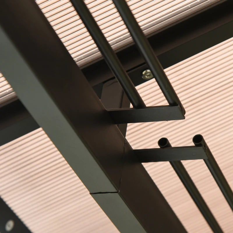 Outsunny 10' x 13' Hardtop Gazebo Aluminum Framed Marquee Party Tent Shelter with Mesh Curtains & Side Walls - Grey