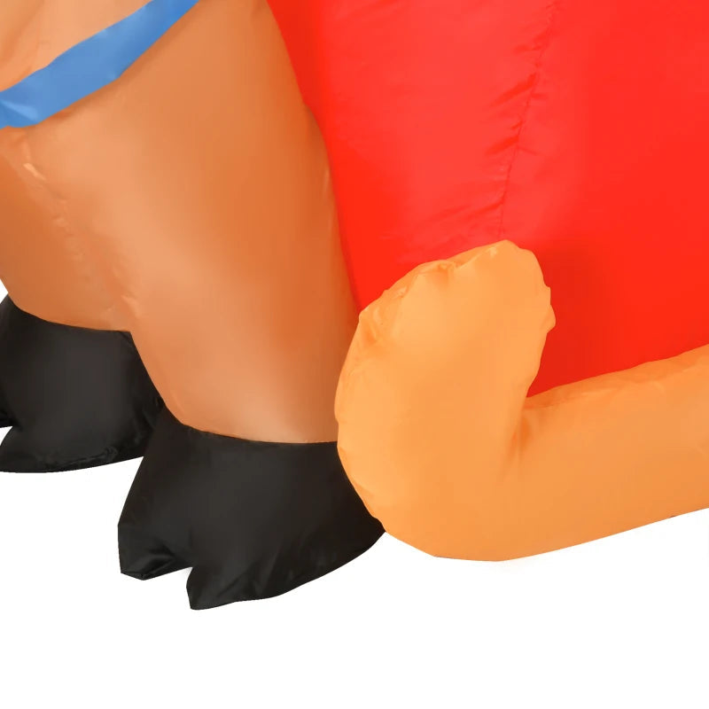 HOMCOM 6.5FT Inflatable Christmas Santa & Snowman on Sleigh with Reindeer, LED Lighted Blow Up Holiday Yard Decoration