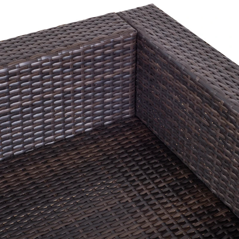 Outsunny 6 Pieces Patio Furniture Set, Deluxe Garden Wicker Sectional Sofa Set Outdoor Patio Sofa Furniture All Weather Resistant w/Cushion Seat for Porch Garden Poolside Balcony