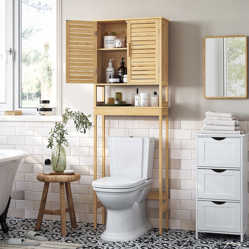 SONGMICS Bamboo Over The Toilet Storage Cabinet