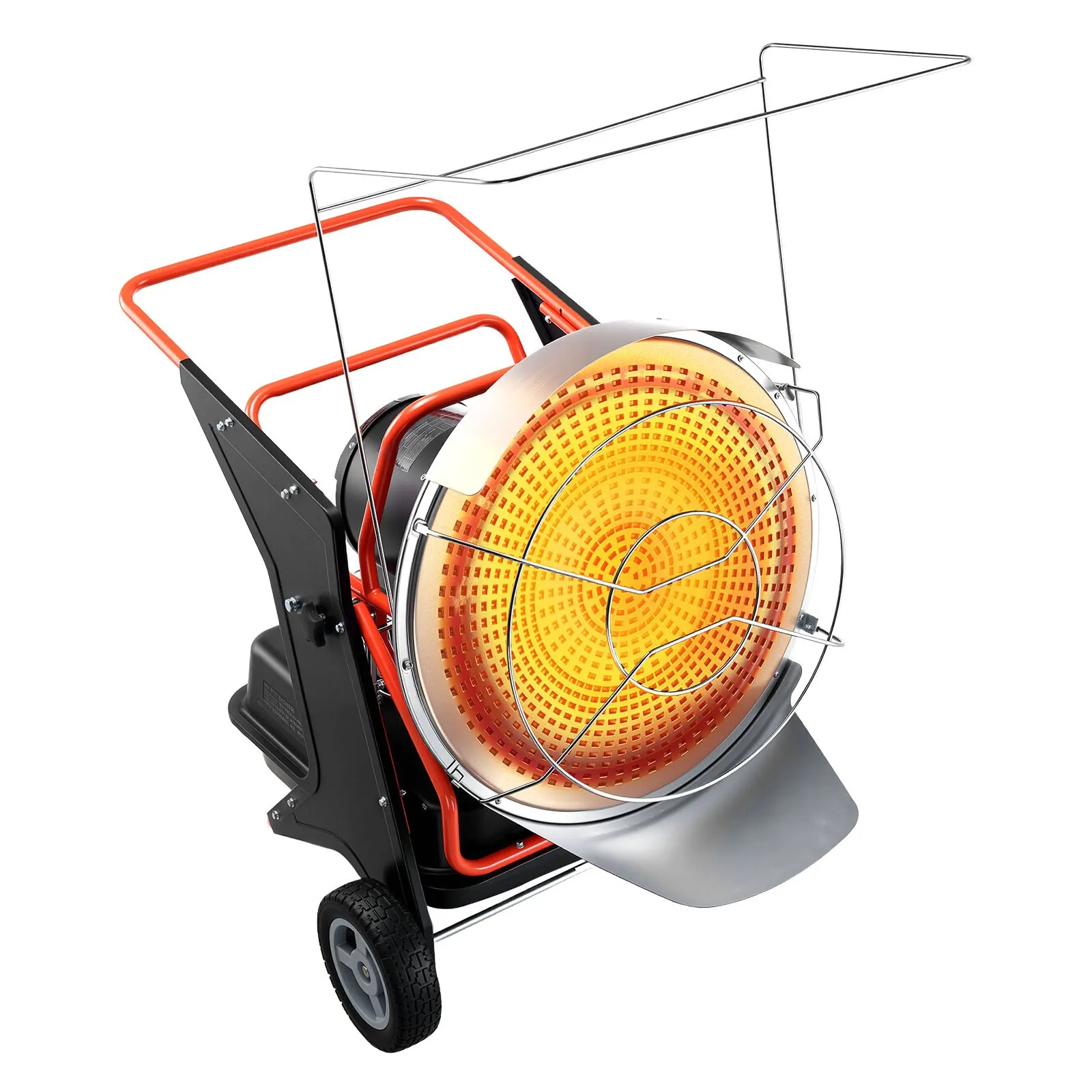 VEVOR 125,000 BTU Radiant Kerosene Diesel Heater, Portable Industrial Space Heater with Adjustable Temp & Wheels, Ideal for Jobsite, Garage, Warehouse, Workshop Construction Heating, Black