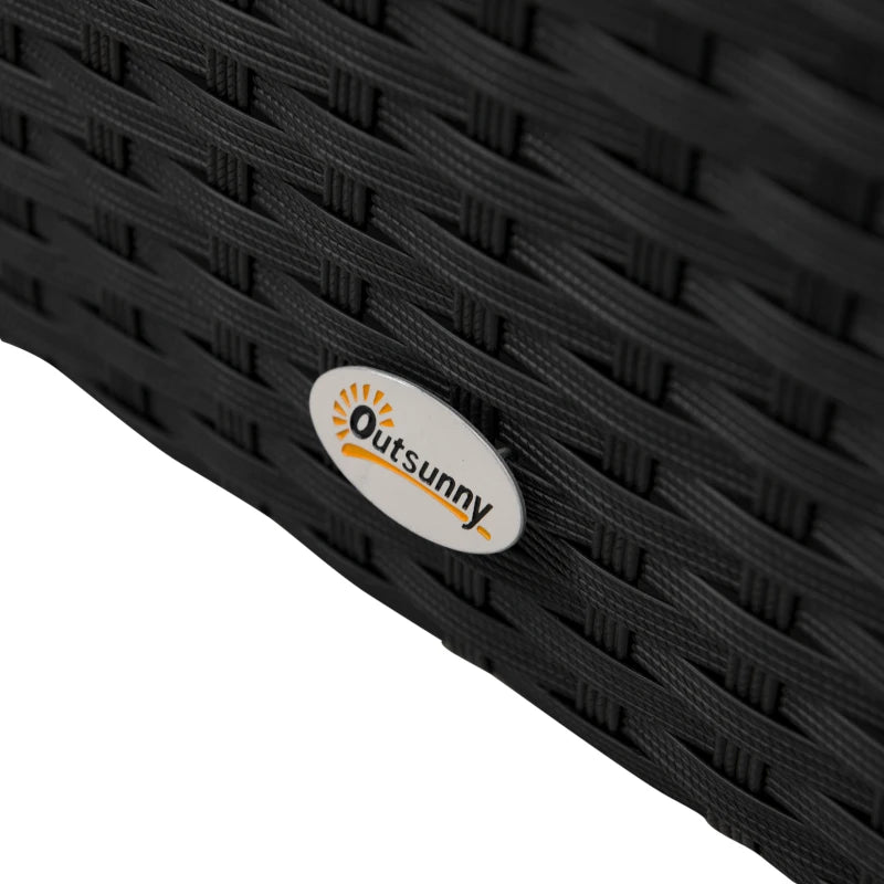 Outsunny 4 Pieces Sectional Patio Furniture Set, Rattan Wicker Patio Chairs Outdoor Coffee Set with Cushions, Cream White