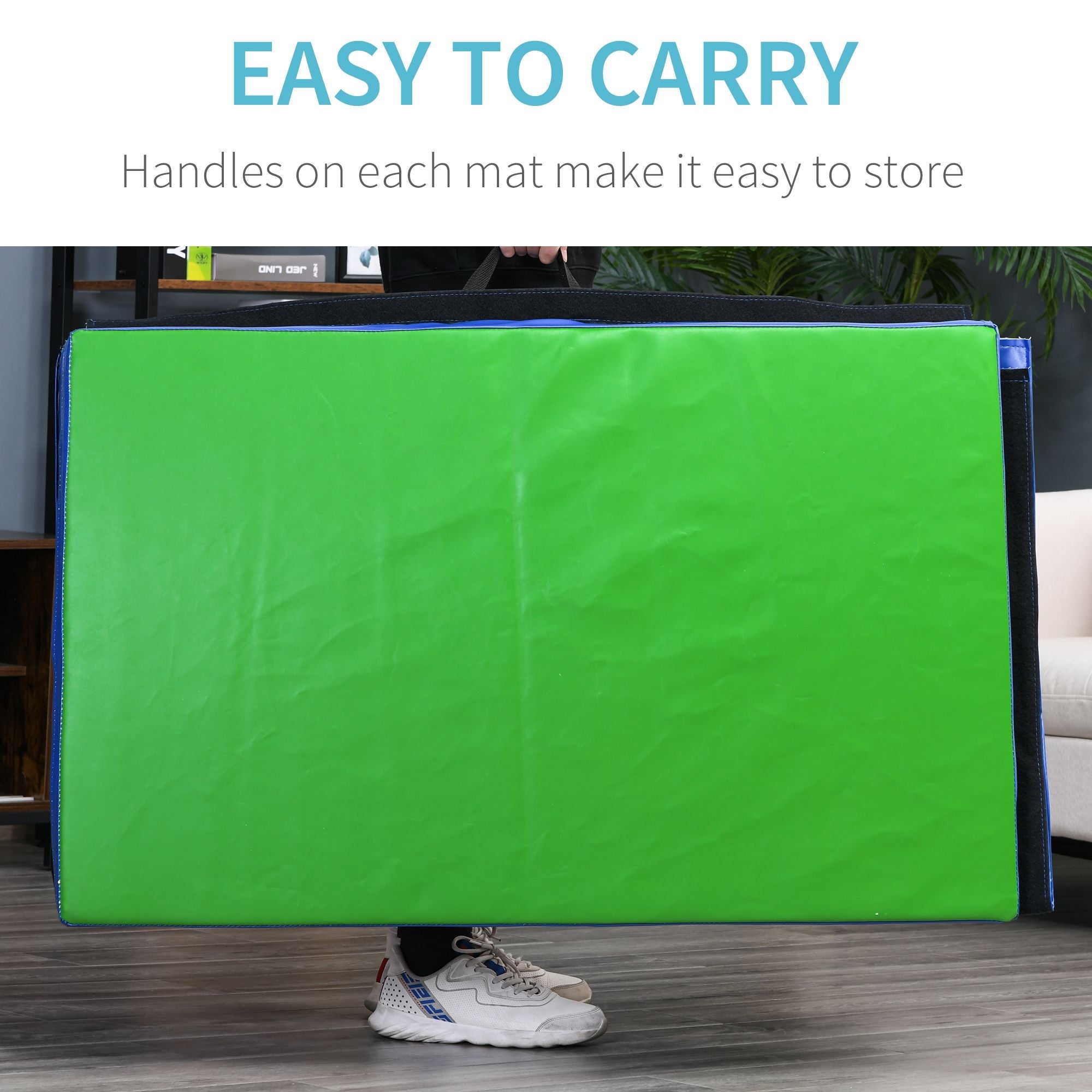 Soozier Folding Gymnastics Mat 4'x10' Exercise Tumbling Pad with Handles for Yoga MMA Martial Arts Multi-Color